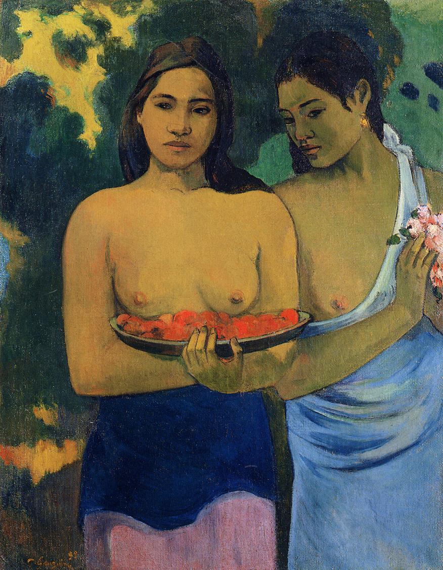 Two Tahitian Women - Paul Gauguin Painting